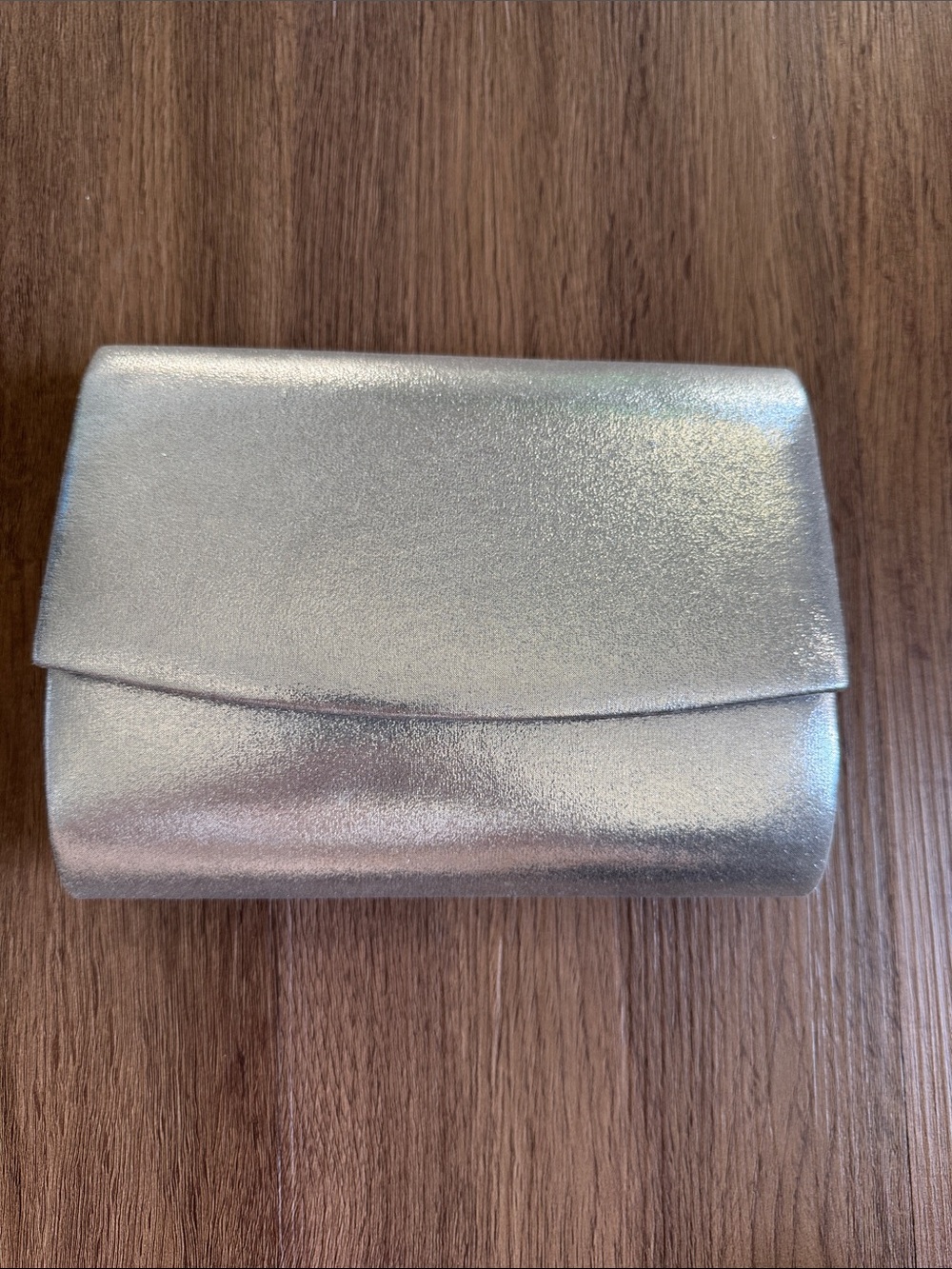 Silver Metallic Envelope Clutch